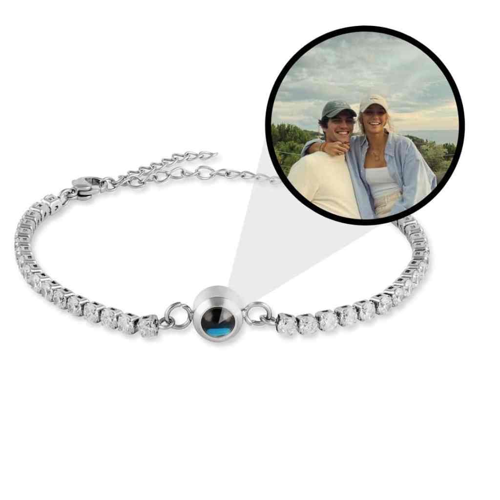 Photo projection tennis bracelet