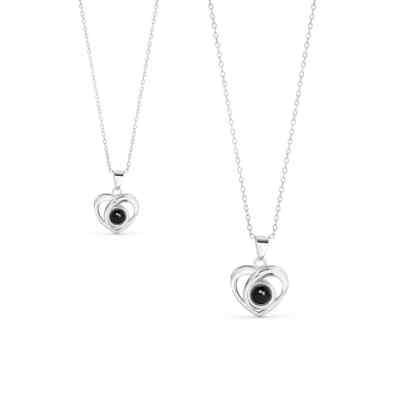 BUNDLE: 2 x Photo Projection Heart Necklace