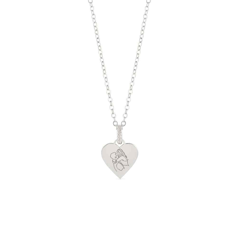 Engraved heart necklace Silver
