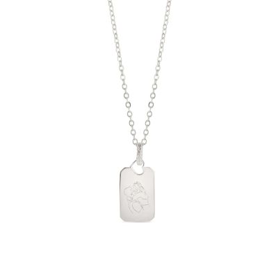 Engraved rectangle necklace Silver