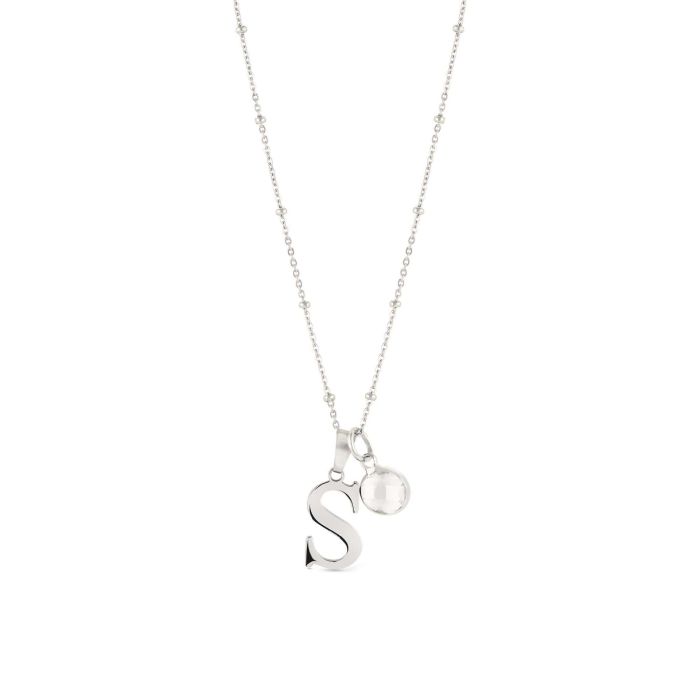 Initial & Birthstone necklace Silver Initial & Birthstone necklace Silver