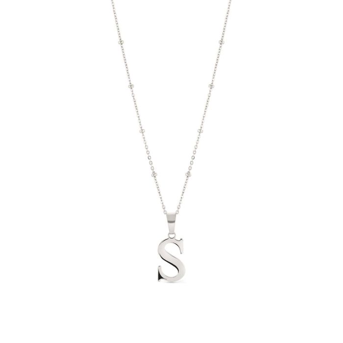 initial necklace silver