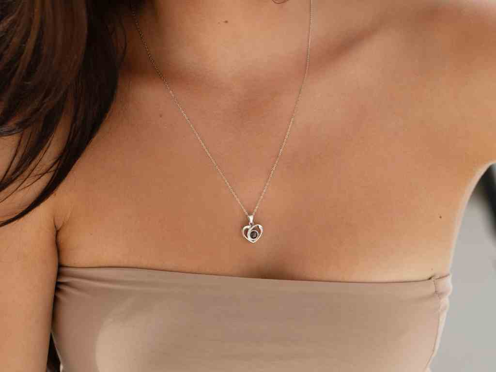 photo projection necklace in Silver