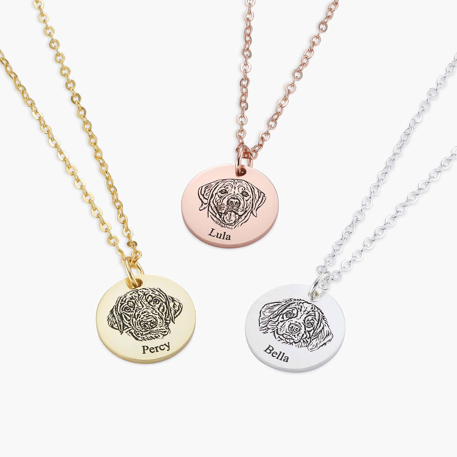 necklace with engraved pet face