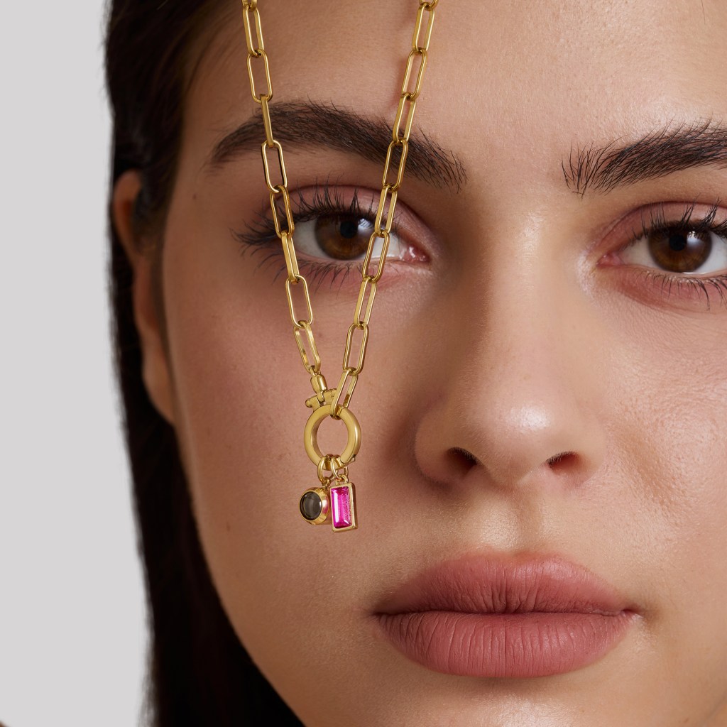 Photo projection charm necklace showing the pendant setting